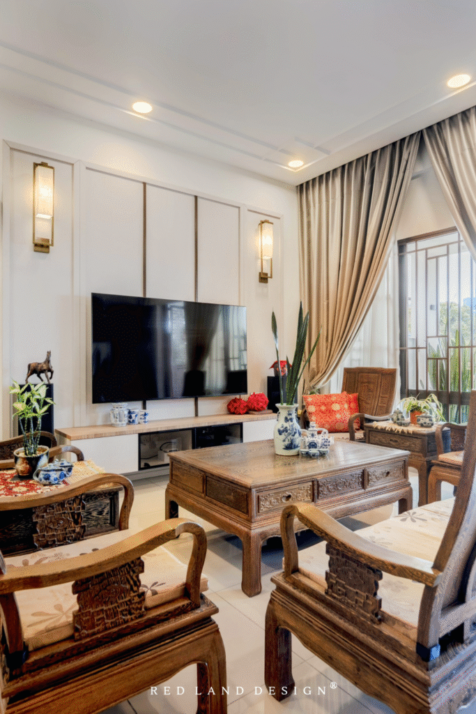 CLASSIC ORIENTAL DESIGN HOUSE INTERIOR - Red Land Design